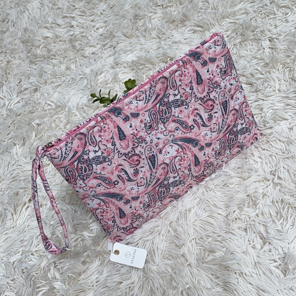 🎉2X HP🎉 Styliné Paisley Clutch Wristlet 💗 Pink & Gray - Picture 6 of 16